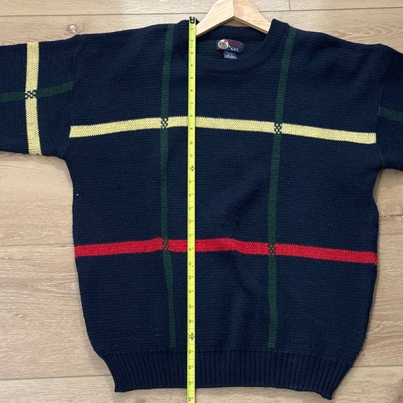 Vintage Trading Company Acrylic Blue Red Green Eclectic Grandpa Sweater - Picture 5 of 6